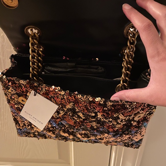 NWT KURT GEIGER MULTI COLOR SEQUINS SHOULDER BAG GORGEOUS!! - Picture 7 of 13